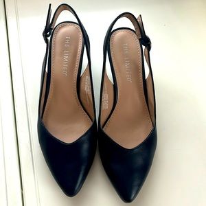 Navy Slingback Pumps by The Limited